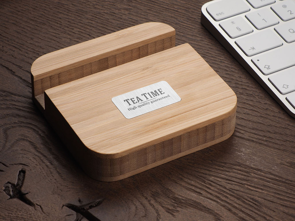 Logo trade promotional giveaway photo of: Wooden telephone stand 1847292