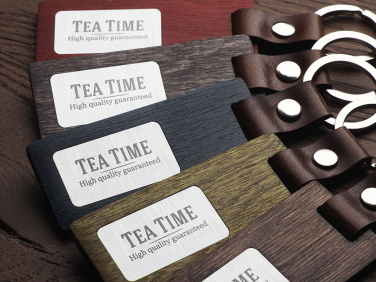 Logo trade promotional merchandise photo of: Wooden keyring 1853121