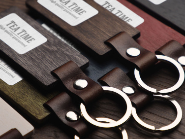 Logo trade promotional merchandise photo of: Wooden keyring 1853121