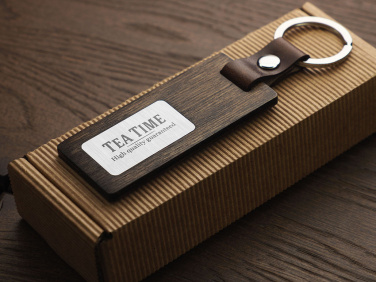 Logo trade promotional gifts image of: Wooden keyring 1853121