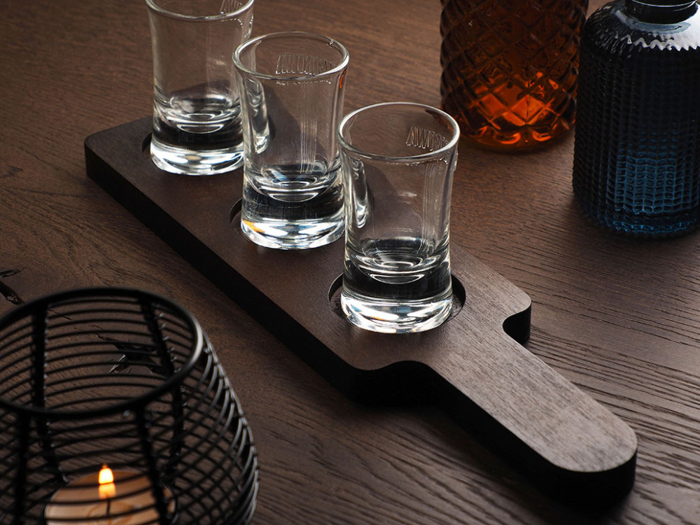 Logotrade promotional gift picture of: Wooden 3 Shot Serving Board 1863121