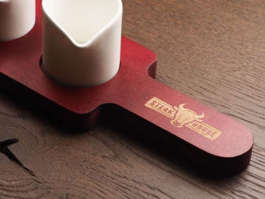 Logo trade business gifts image of: Wooden 3 Shot Serving Board 1863121