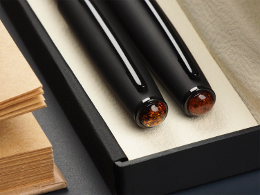 Logotrade corporate gift picture of: Amber Pen set  1235036