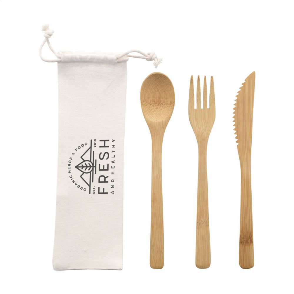 Logo trade promotional gifts picture of: Bambu Cutlery Set