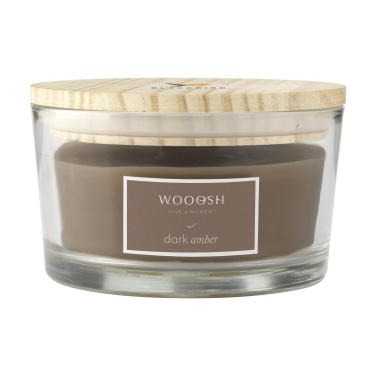 Logo trade promotional items image of: Wooosh Flame Scented Candle Dark Amber