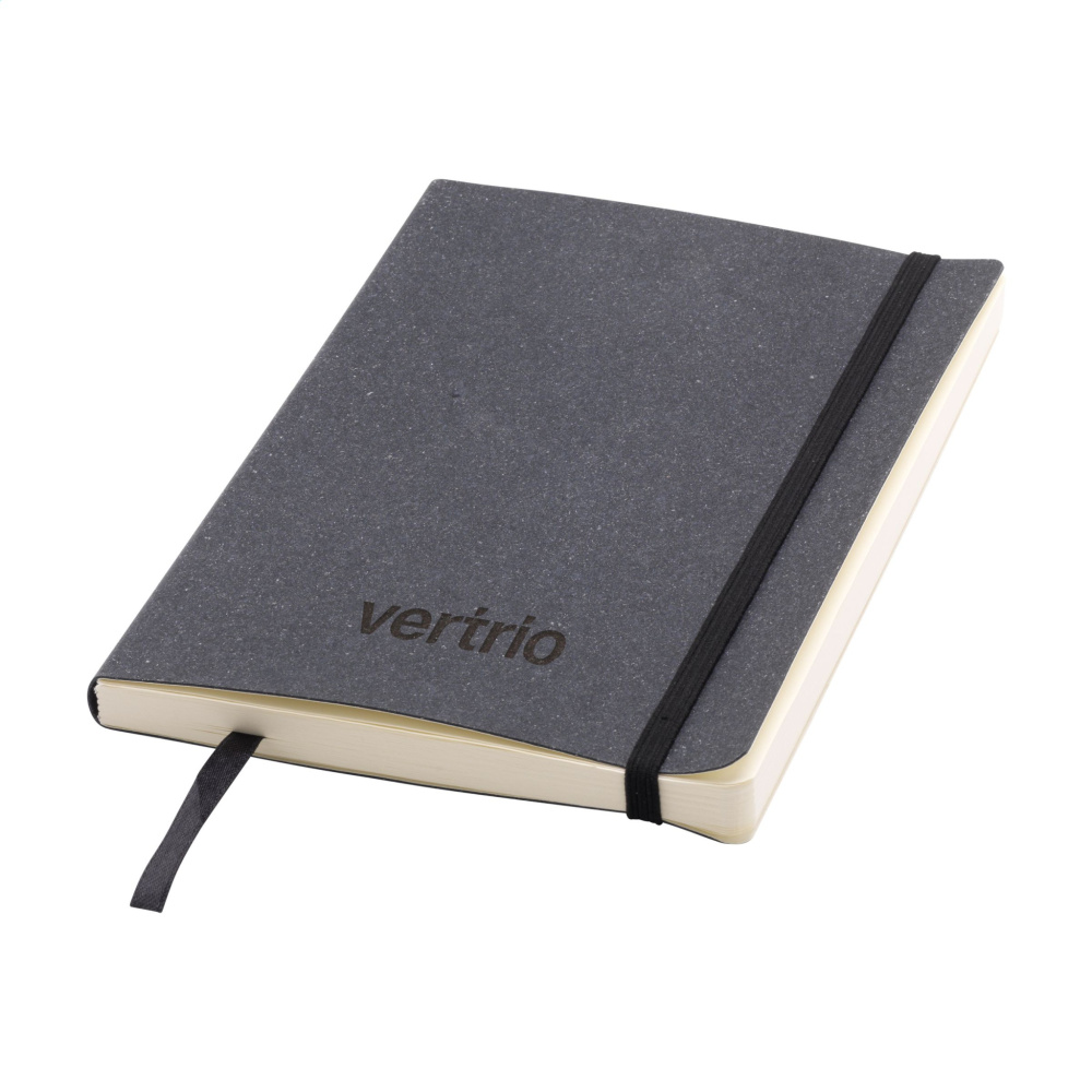 Logotrade business gift image of: Monti Recycled Leather - Paper Notebook A5