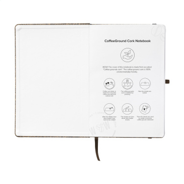 Logo trade promotional merchandise image of: CoffeeGround Cork Paper Notebook A5