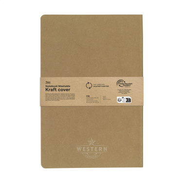 Logo trade promotional items picture of: Paper Notebook GRS Washable Kraft Cover A5
