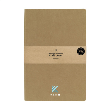 Logo trade promotional item photo of: Paper Notebook GRS Washable Kraft Cover A5