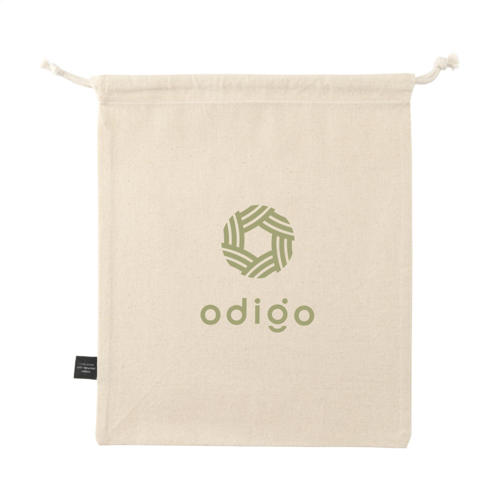 Logo trade promotional product photo of: Gift Pouch Natural GRS Recycled Cotton (150 g/m²) M