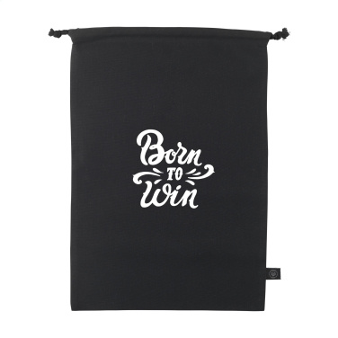 Logo trade promotional item photo of: Gift Pouch GRS Recycled Cotton (150 g/m²) L