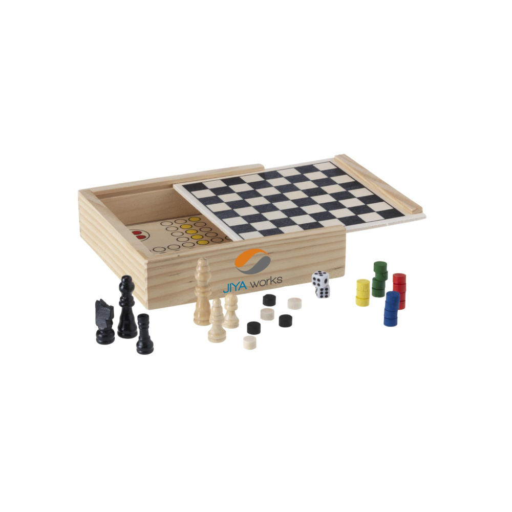 Logotrade promotional products photo of: WoodGame 5-in-1 game set