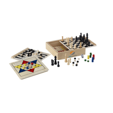 Logo trade advertising products picture of: WoodGame 5-in-1 game set