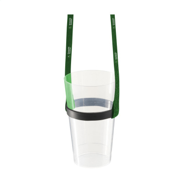 Logotrade promotional items photo of: Lanyard Sublimation RPET 1.5 cm with Cup holder