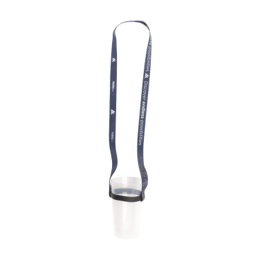 Logo trade promotional merchandise picture of: Lanyard Sublimation RPET 1.5 cm with Cup holder