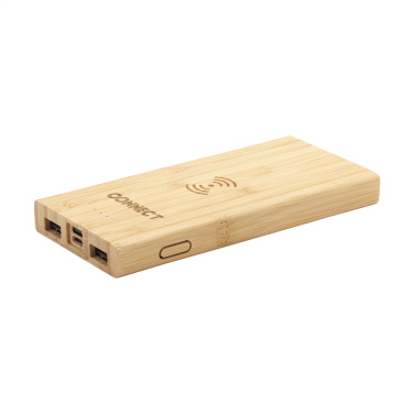 Logo trade advertising products image of: Bamboo 8000 Wireless Powerbank wireless charger