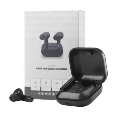 Logo trade promotional merchandise photo of: Aron TWS Wireless Earbuds in Charging Case