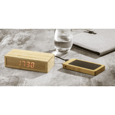 Logo trade promotional products picture of: Bamboo Alarm Clock with Wireless Charger