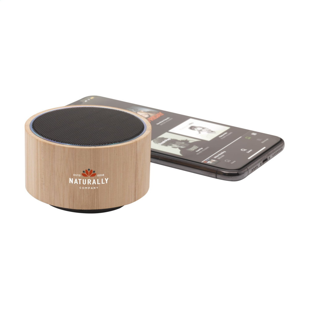 Logo trade business gifts image of: Wave Bamboo Wireless Speaker