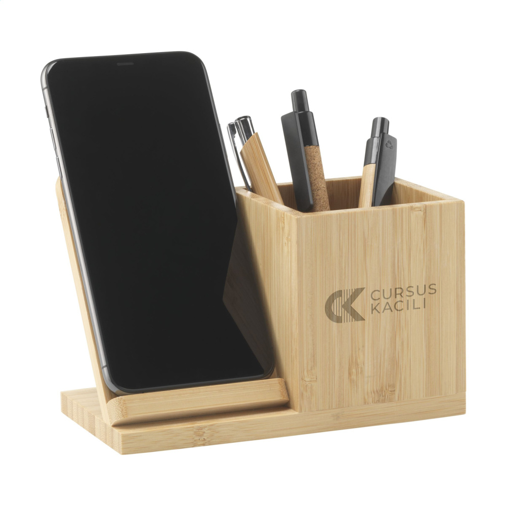 Logotrade promotional giveaway picture of: Bamboo Boss 15W charger/pen holder