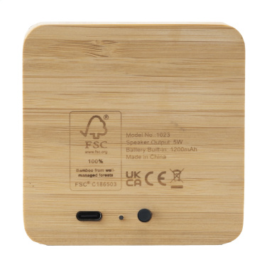 Logo trade corporate gift photo of: Sonido 5W Bamboo wireless speaker