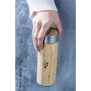 Logo trade promotional merchandise picture of: Osaka 360 ml bamboo thermo bottle/thermo cup