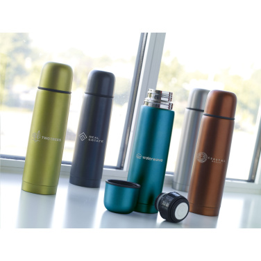 Logo trade advertising products picture of: Frosted Bottle RCS Recycled Steel 500 ml thermo bottle