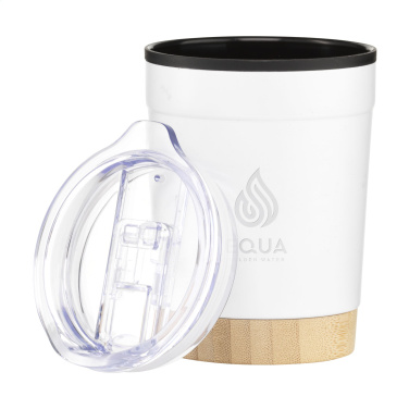 Logo trade promotional items image of: Kobe Bamboo RCS Recycled Steel 350 ml coffee cup