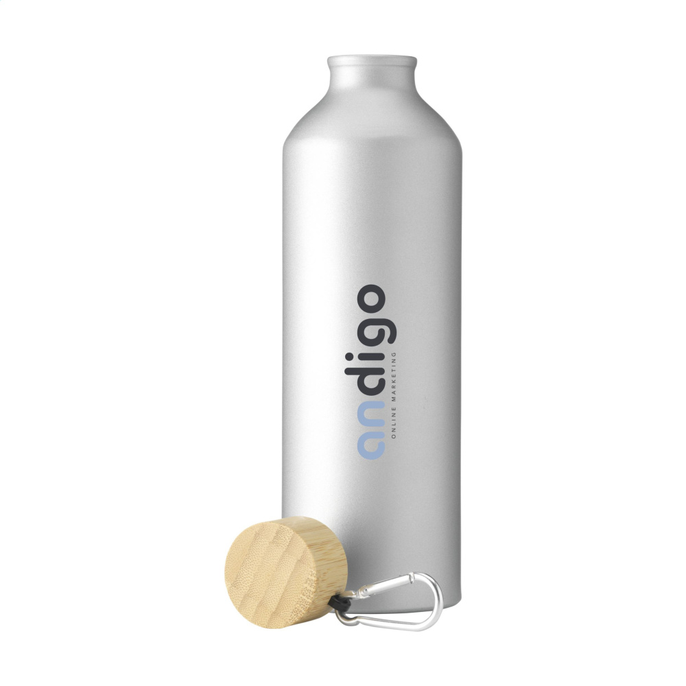 Logo trade advertising product photo of: AluBamboo GRS Recycled Alu 750 ml water bottle