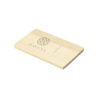 Logotrade promotional item picture of: CreditCard USB Bamboo 8 GB