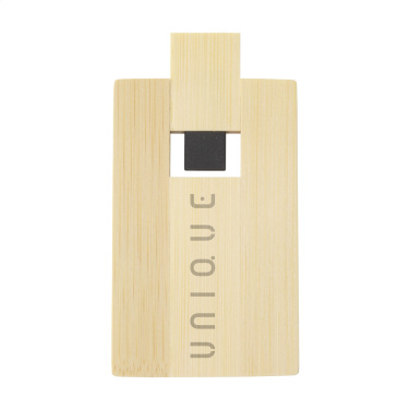 Logo trade corporate gifts image of: CreditCard USB Bamboo 16 GB
