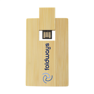 Logotrade promotional item picture of: CreditCard USB Bamboo 16 GB