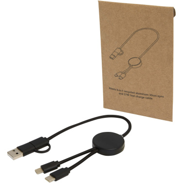 Logo trade promotional giveaways image of: Citala 5-in-1 recycled plastic 30 cm data sync and 27W fast charge cable
