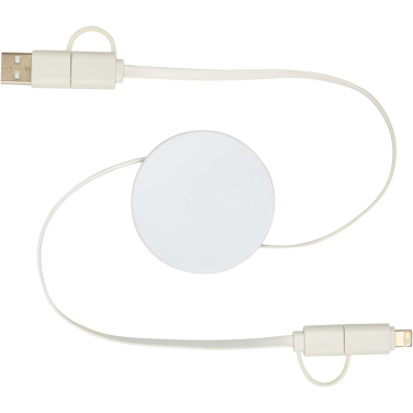 Logotrade promotional merchandise photo of: Citala 5-in-1 recycled plastic 90 cm retractable data sync and 40W fast charge cable
