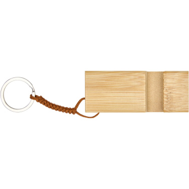 Logo trade advertising products image of: Bosona bamboo phone holder with keychain