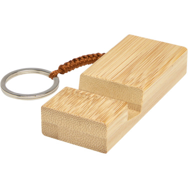 Logotrade promotional products photo of: Bosona bamboo phone holder with keychain