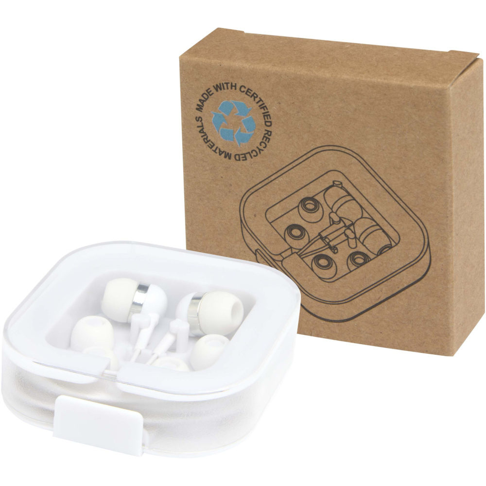 Logotrade promotional gift image of: Baekdu wired Type-C headset with recycled plastic storage box
