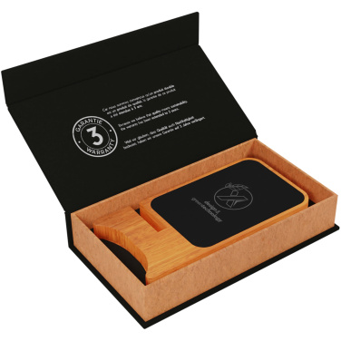 Logo trade promotional merchandise image of: SCX.design W16 10W light-up wireless wooden stand