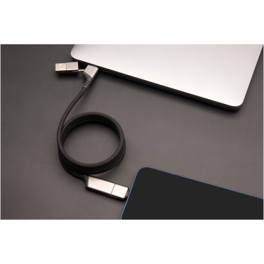 Logo trade corporate gifts image of: SCX.design C52 100W 4-in-1 rPET magnetic ultra fast charging cable 