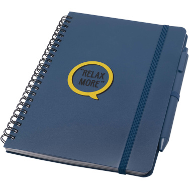 Logo trade promotional giveaways picture of: Thalaasa A5 ocean-bound hard cover notebook with ballpoint pen (black ink)