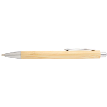 Logotrade corporate gift image of: Oblys bamboo ballpoint pen and mechanical pencil set (black ink)