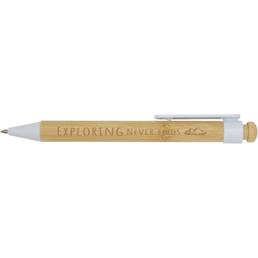 Logotrade promotional products photo of: Rattan bamboo and recycled plastic ballpoint pen (black ink)
