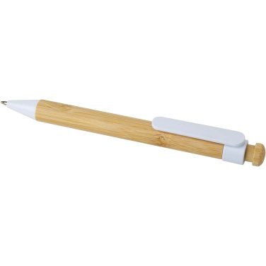 Logotrade promotional product image of: Rattan bamboo and recycled plastic ballpoint pen (black ink)