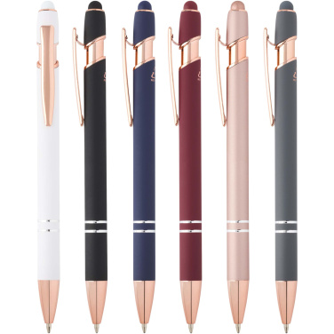 Logo trade promotional giveaway photo of: Nanna ballpoint pen with rose gold finish (black ink)