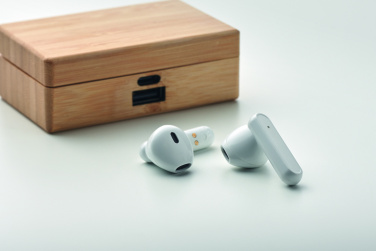 Logotrade promotional item picture of: TWS earbuds in bamboo case