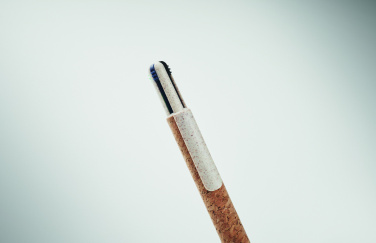 Logo trade advertising product photo of: Cork 4-colour ink ball pen