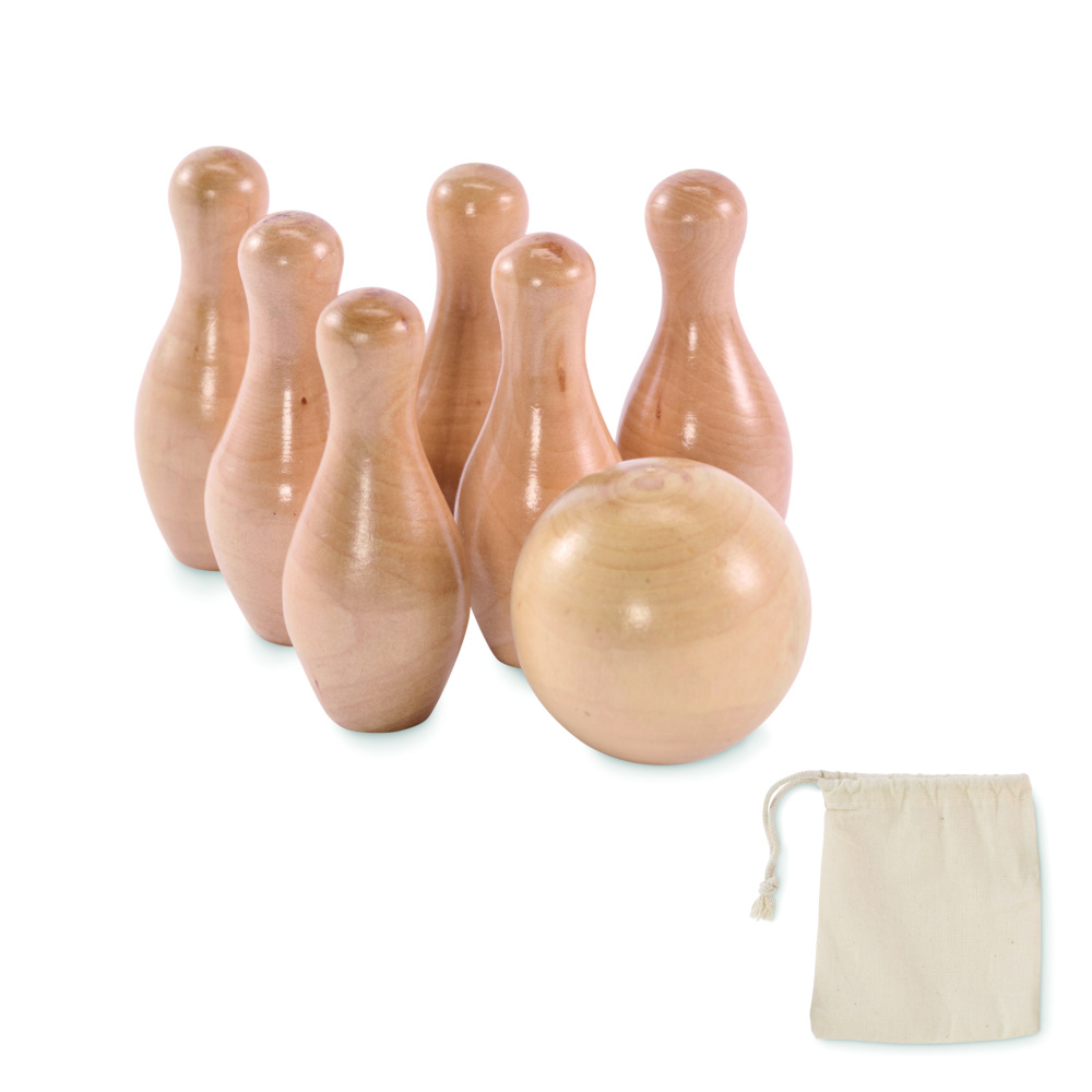 Logo trade promotional products picture of: Mini pine wood bowling set