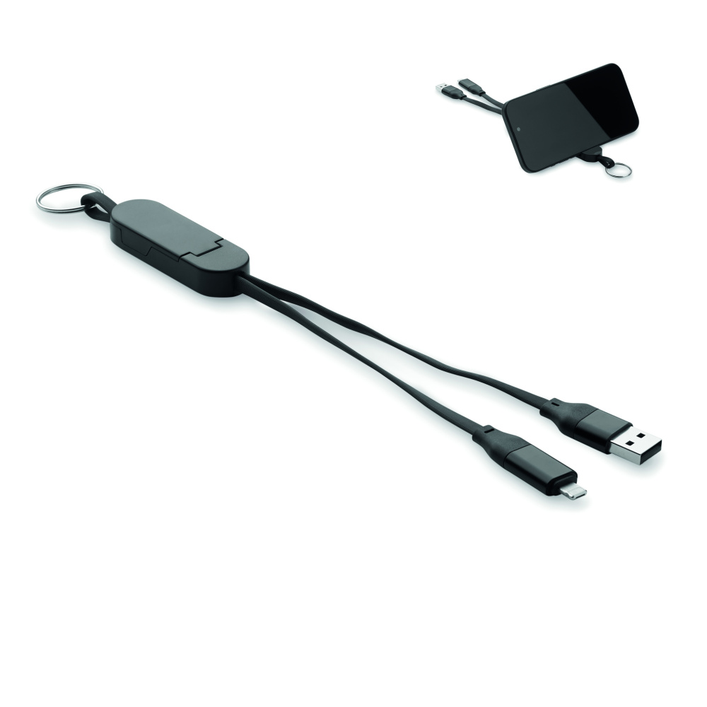 Logotrade promotional merchandise picture of: 60W cable keyring recycled ABS