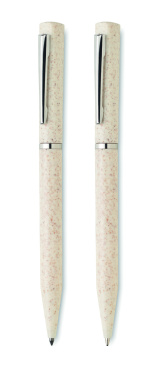 Logotrade promotional giveaway picture of: Wheat straw/ABS twist pen set