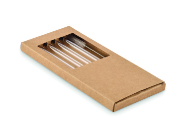 Logo trade promotional giveaway photo of: 4 reusable glass straws